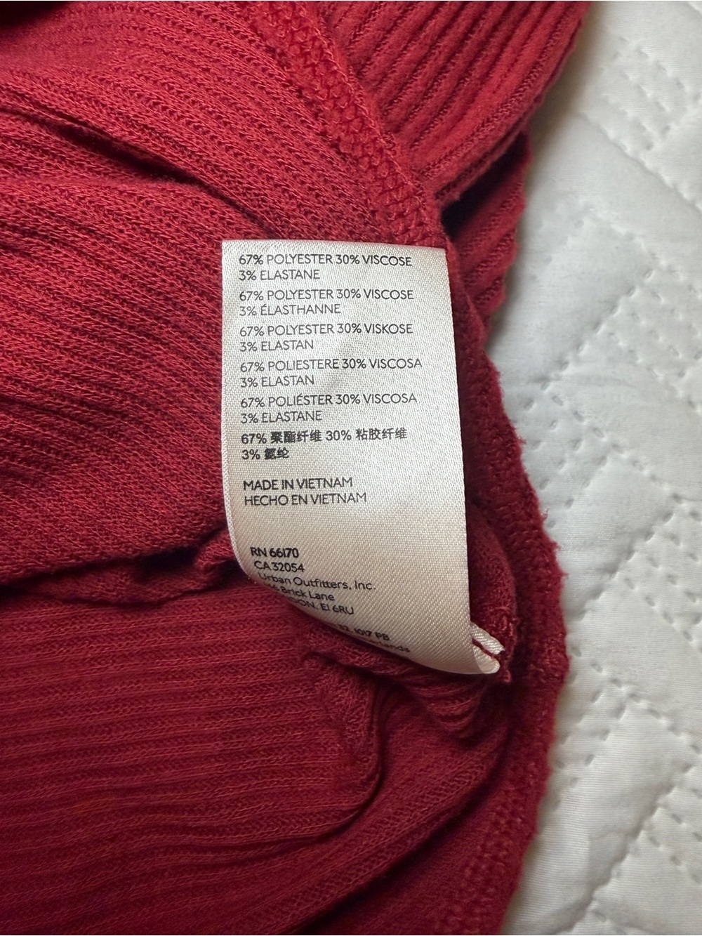Free People | Red Ruched Ribbed Knit Off-Shoulder Top NWT - Picture 8 of 8